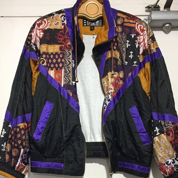 BRAND NEW VINTAGE RIVER EDGES PATCHWORK WINDBREAKER JACKETS SIZE M - Picture 1 of 14